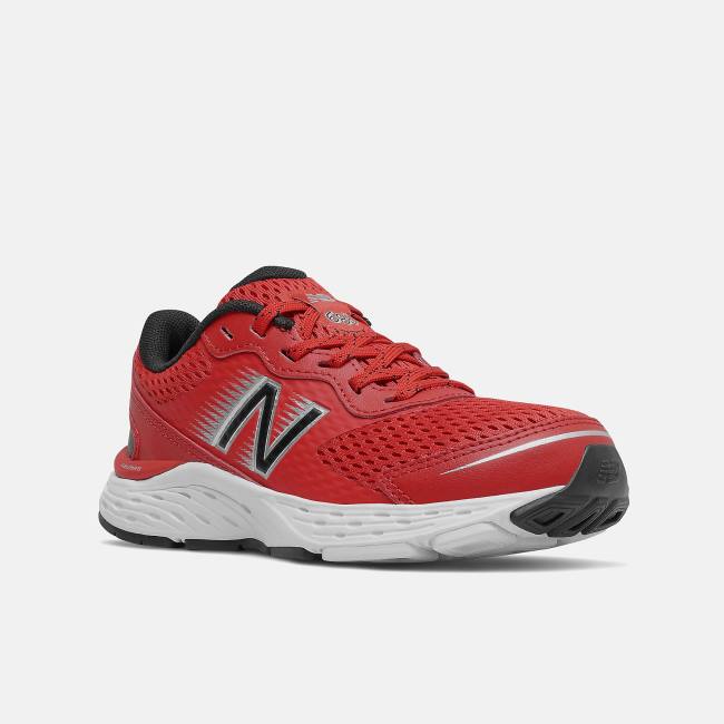 Adidasi Alergare Copii New Balance 680v6 Rosii Negrii Argintii Metal | NB321GYA