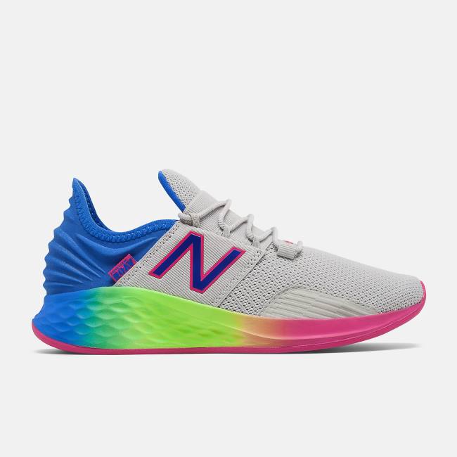 Adidasi Alergare Copii New Balance Fresh Foam Roav Gri Deschis Albastri Inchis | NB213LJD