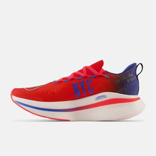 Adidasi Alergare Dama New Balance TCS New York City Marathon® FuelCell SC Elite V3 Rosii Albastri Inchis | NB143EGF