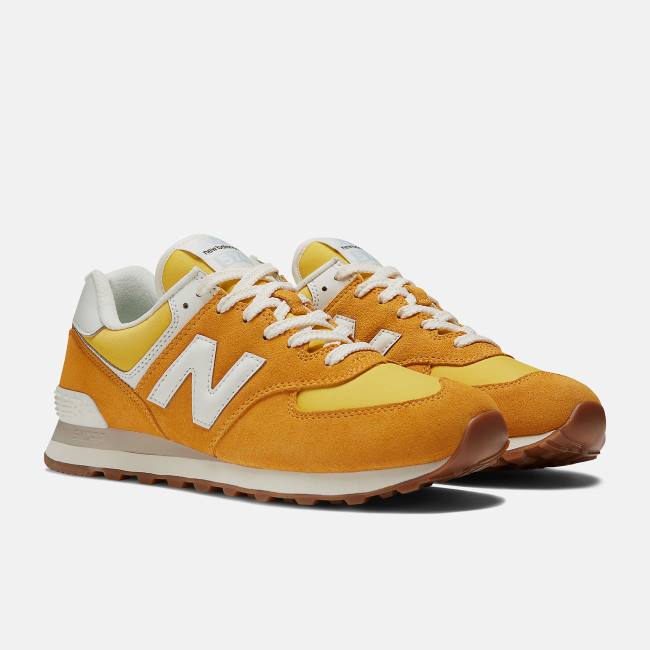 Adidași Barbati New Balance 574 Aurii Albi | NB804AGU