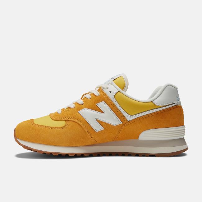 Adidași Barbati New Balance 574 Aurii Albi | NB804AGU