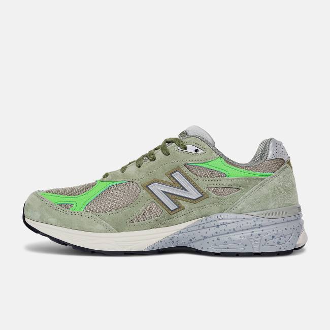 Adidași Dama New Balance Patta x MADE in USA 990v3 Masline Verzi Albi | NB013DXF