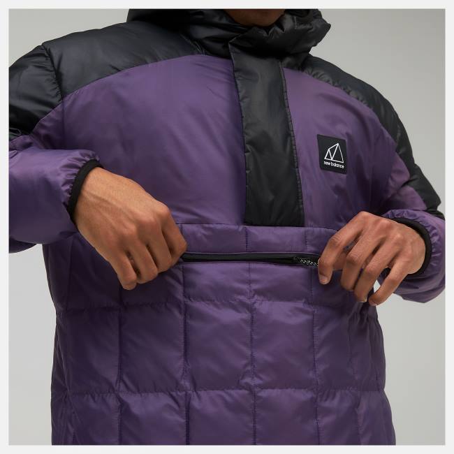 Geaca Barbati New Balance NB AT Iridescent Puffer Negrii Violet | NB581JRI