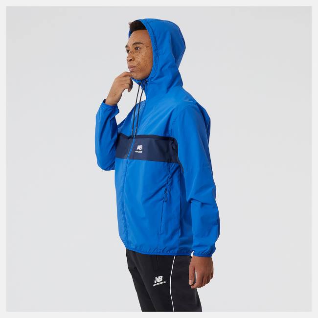 Geaca Barbati New Balance NB Athletics Amplified Windbreaker Albastri Inchis | NB956CVB