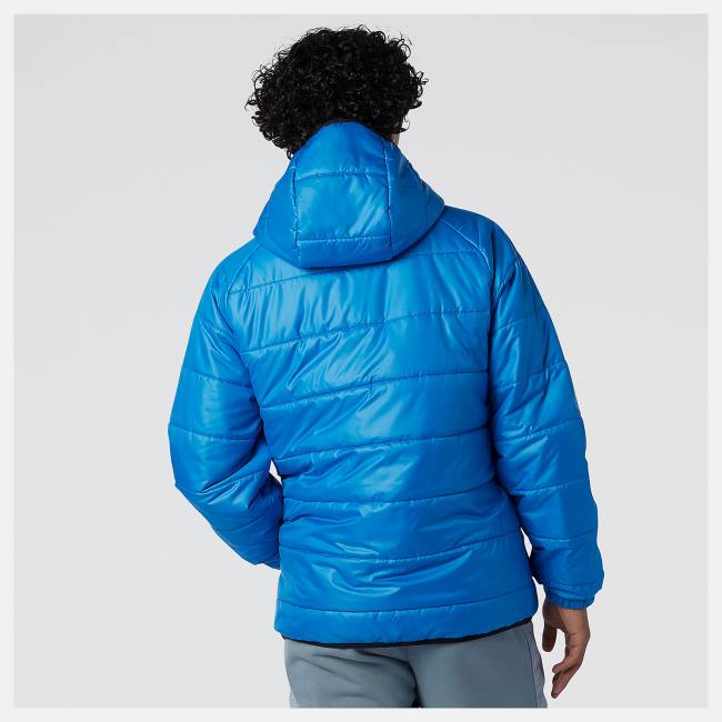 Geaca Barbati New Balance NB Athletics Winterized Scurte Sintetica Puffer Albastri | NB135CIY