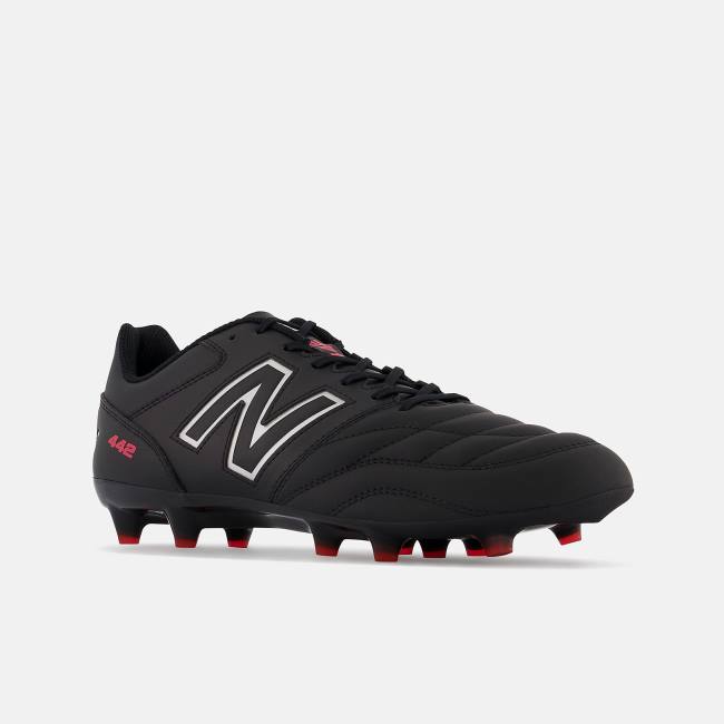 Ghete Fotbal Barbati New Balance 442 V2 TEAM FG Negrii Albi | NB324WEC