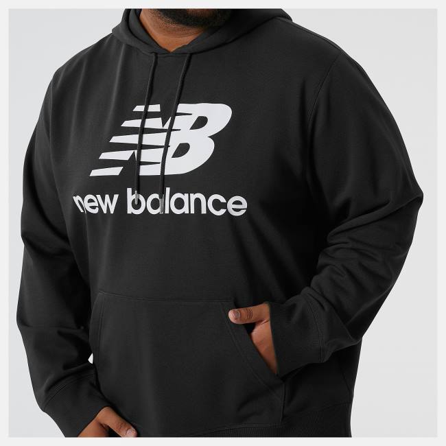 Hanorac Cu Gluga Barbati New Balance NB Essentials Stacked Logo Po Negrii | NB017KQH