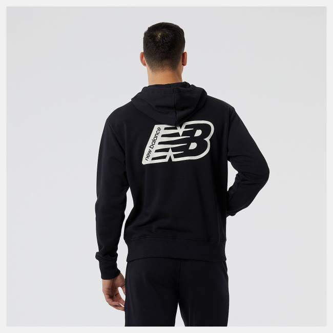 Hanorac Cu Gluga Barbati New Balance NB Essentials Fleece Negrii | NB105YAG