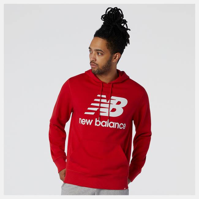 Hanorac Cu Gluga Barbati New Balance NB Essentials Pullover Rosii | NB267BDA