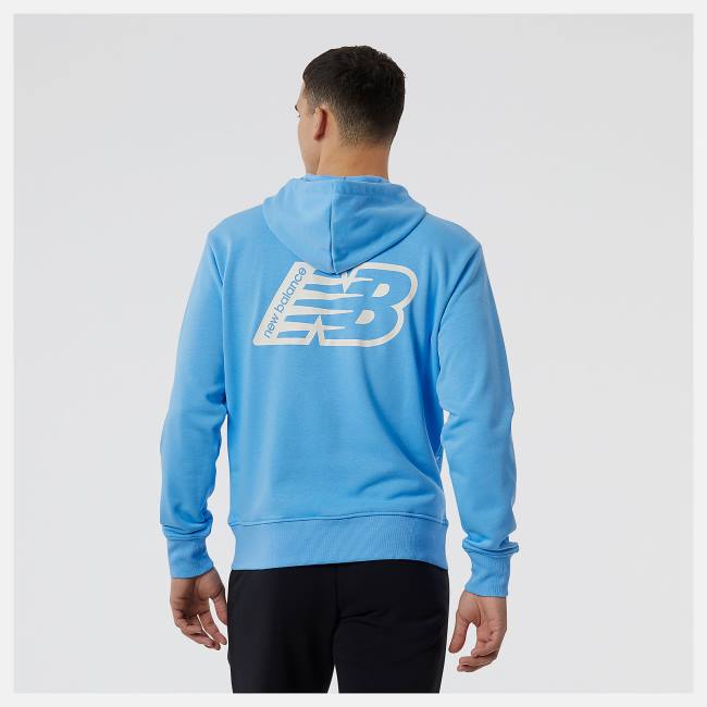 Hanorac Cu Gluga Barbati New Balance NB Essentials Fleece Albastri | NB378WPI