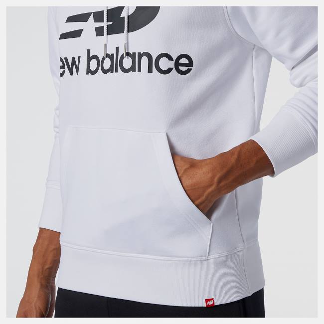 Hanorac Cu Gluga Barbati New Balance NB Essentials Pullover Albi | NB984DNJ