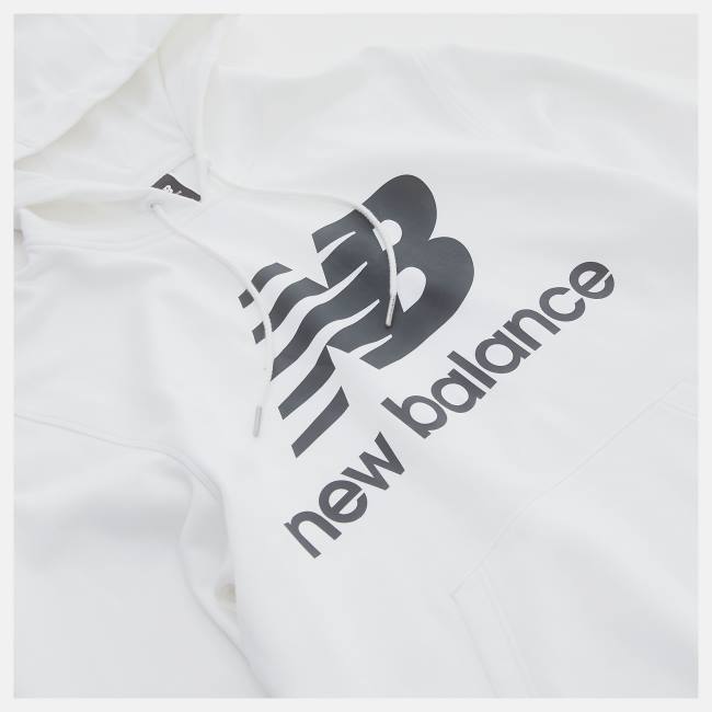 Hanorac Cu Gluga Barbati New Balance NB Essentials Pullover Albi | NB984DNJ