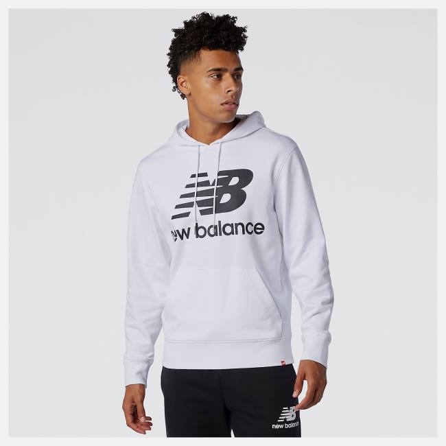 Hanorac Cu Gluga Barbati New Balance NB Essentials Pullover Albi | NB984DNJ