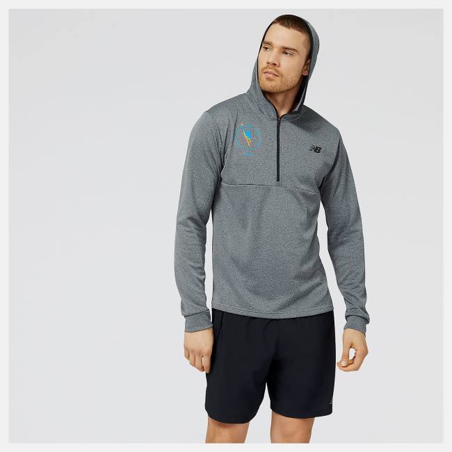 Hanorac Cu Gluga Barbati New Balance NYC Marathon Tenacity Quarter Zip Gri Deschis | NB346ZCR