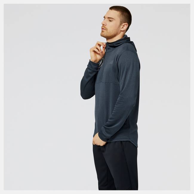 Hanorac Cu Gluga Barbati New Balance NYC Marathon Tenacity Quarter Zip Negrii | NB467YAZ