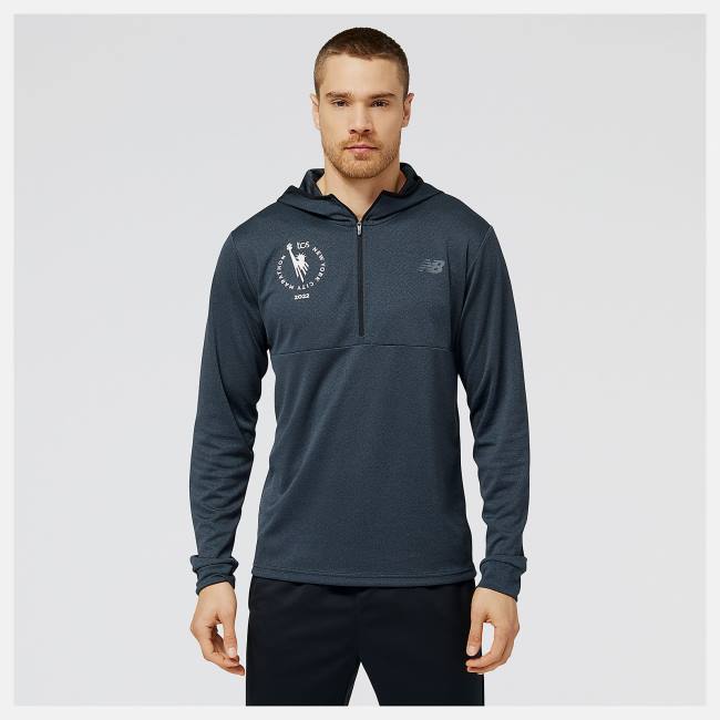 Hanorac Cu Gluga Barbati New Balance NYC Marathon Tenacity Quarter Zip Negrii | NB467YAZ