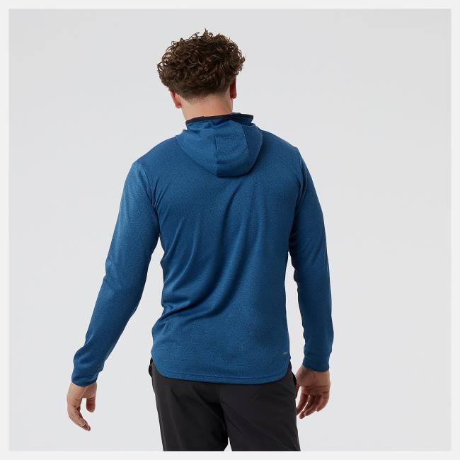 Hanorac Cu Gluga Barbati New Balance Tenacity Cu Glugă 1/4 Zip Albastri Inchis | NB254MUV