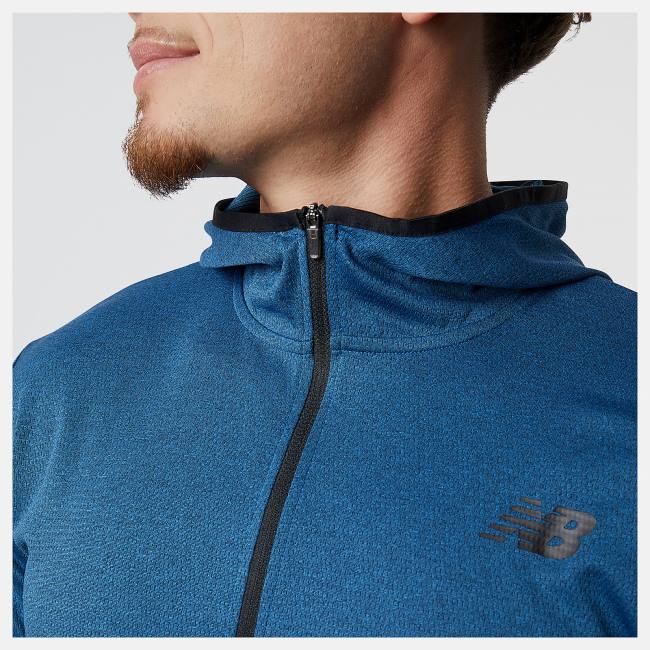 Hanorac Cu Gluga Barbati New Balance Tenacity Cu Glugă 1/4 Zip Albastri Inchis | NB254MUV