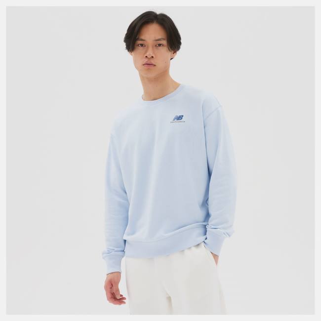 Hanorace Barbati New Balance Uni-ssentials French Terry Crewneck Albastri Deschis | NB785TAS