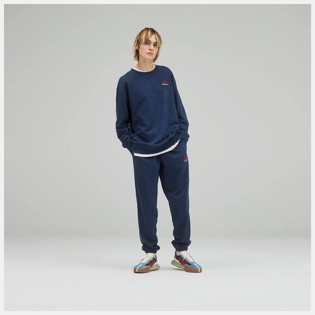 Hanorace Dama New Balance Uni-ssentials French Terry Crewneck Bej Indigo | NB891FKT