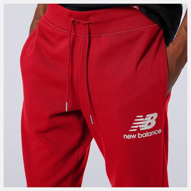 Pantaloni Barbati New Balance NB Essentials Stacked Logo Sweatpant Rosii | NB342PKS