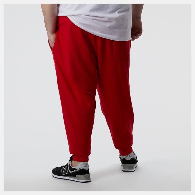 Pantaloni Barbati New Balance NB Essentials Stacked Logo Sweatpant Rosii | NB395DQE