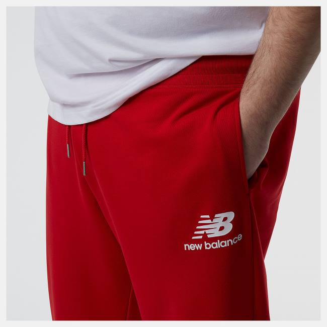 Pantaloni Barbati New Balance NB Essentials Stacked Logo Sweatpant Rosii | NB395DQE