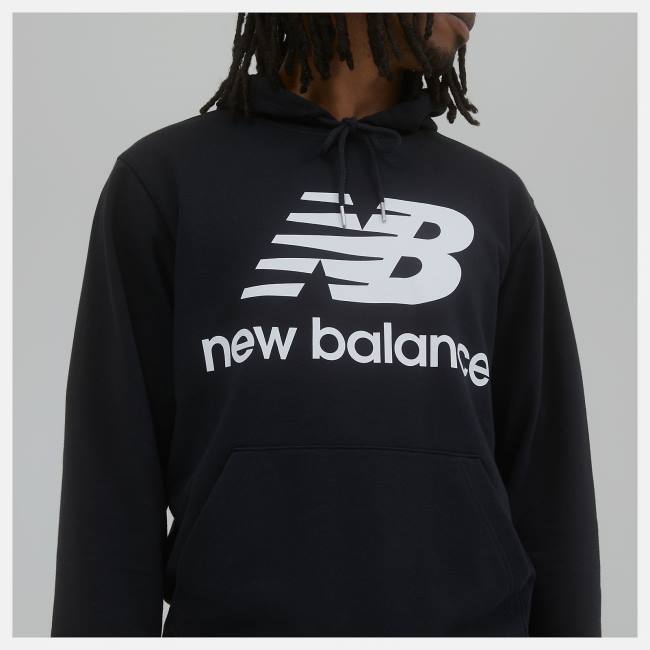 Pantaloni Barbati New Balance NB Essentials Stacked Logo Sweatpant Negrii | NB751VZE