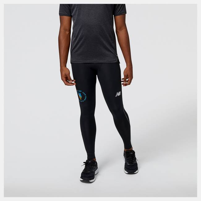 Pantaloni Barbati New Balance NYC Marathon Impact Run Tight Negrii | NB304QLE