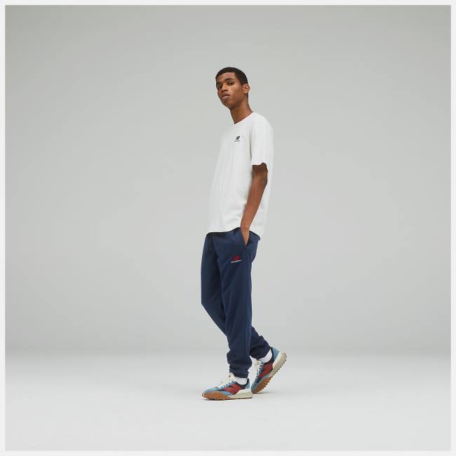 Pantaloni Barbati New Balance Uni-ssentials French Terry Sweatpant Bej Indigo | NB541RBI