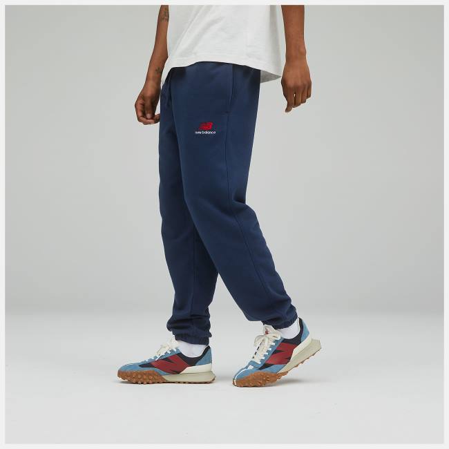 Pantaloni Barbati New Balance Uni-ssentials French Terry Sweatpant Bej Indigo | NB541RBI