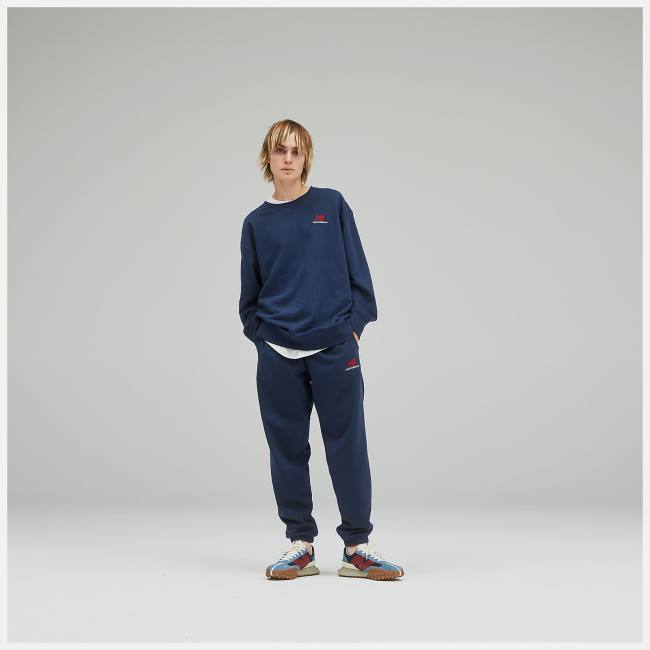 Pantaloni Barbati New Balance Uni-ssentials French Terry Sweatpant Bej Indigo | NB541RBI