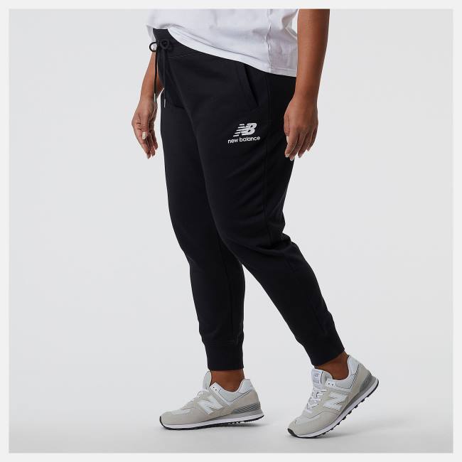 Pantaloni Dama New Balance NB Essentials French Terry Sweatpant Negrii | NB046UVI