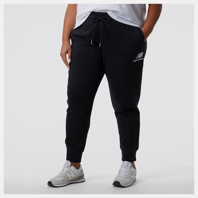 Pantaloni Dama New Balance NB Essentials French Terry Sweatpant Negrii | NB046UVI