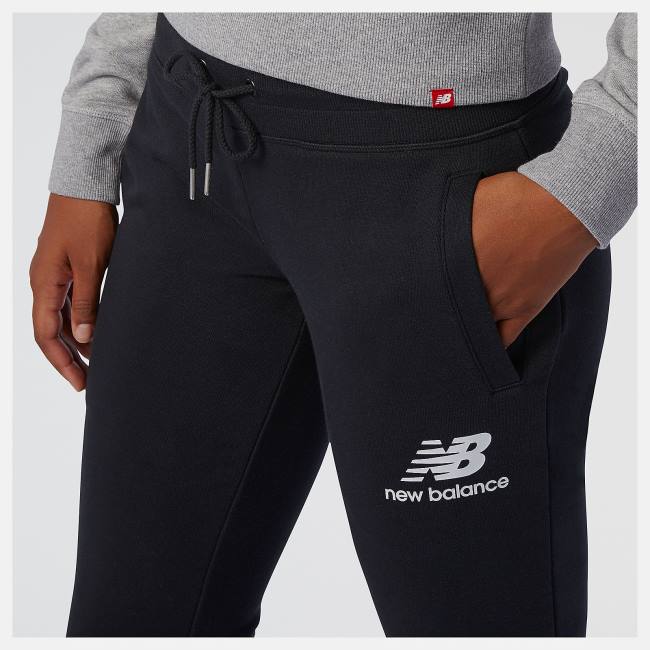 Pantaloni Dama New Balance NB Essentials French Terry Sweatpant Negrii | NB690LVH