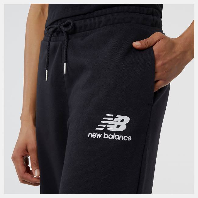 Pantaloni Dama New Balance NB Essentials Largi Legged Sweatpant Negrii | NB927ODE