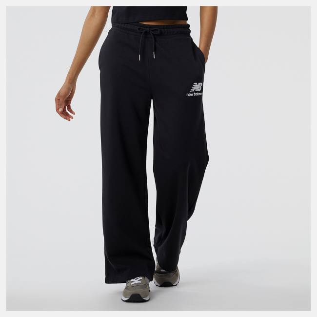 Pantaloni Dama New Balance NB Essentials Largi Legged Sweatpant Negrii | NB927ODE