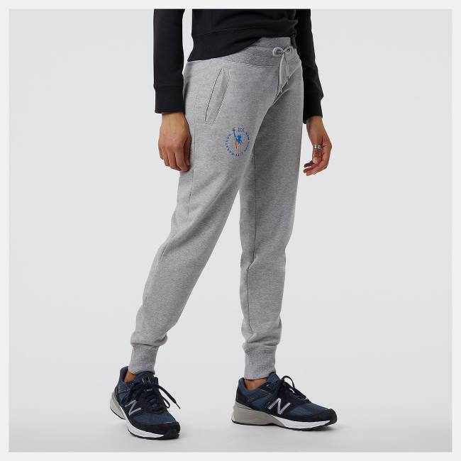 Pantaloni Dama New Balance NYC Marathon NB Essentials French Terry Sweatpant Gri | NB260SEJ