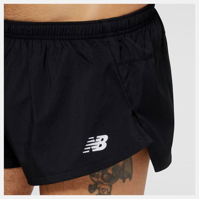 Pantaloni Scurti Barbati New Balance Accelerate 3 inch Split Negrii | NB183JUT