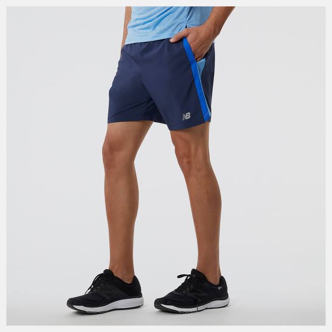 Pantaloni Scurti Barbati New Balance Accelerate 7 inch Albastri | NB539XJH