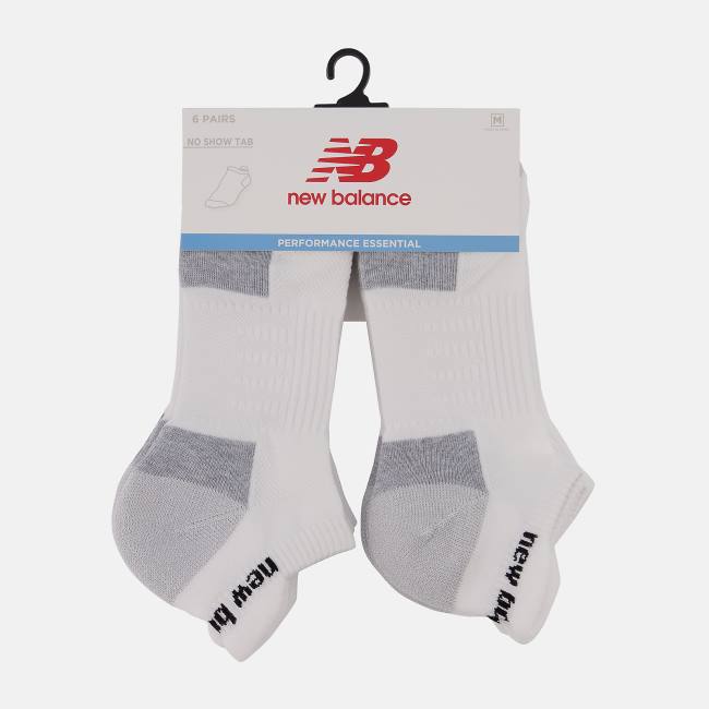 Sosete Barbati New Balance Amortizare Tab 6 Pack Albi | NB134SNA