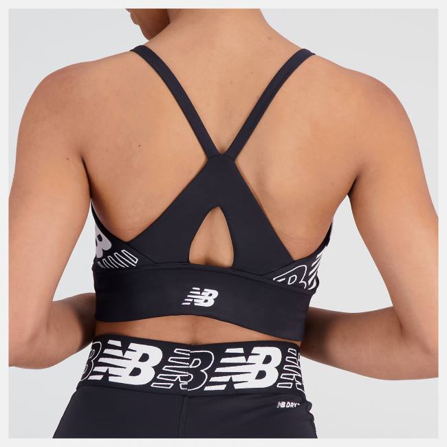 Sutien Sport Dama New Balance Relentless Crop Bra Negrii | NB234YZO