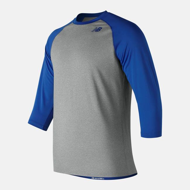 Tricouri Barbati New Balance 3/4 Baseball Raglan Top Albastru Regal | NB134BTG