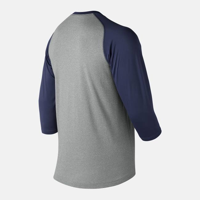 Tricouri Barbati New Balance 3/4 Baseball Raglan Top Bleumarin | NB592IAC