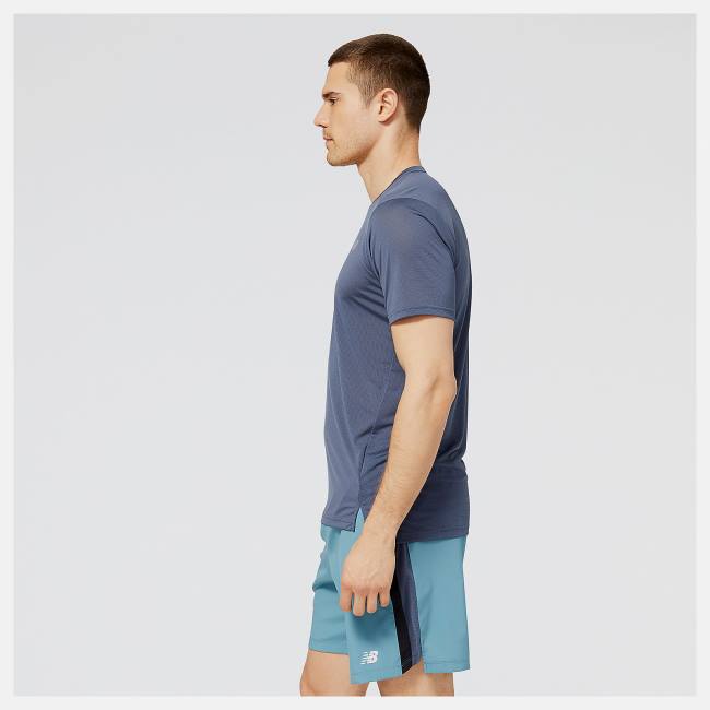 Tricouri Barbati New Balance Accelerate Scurte Sleeve Bleumarin | NB047ALU