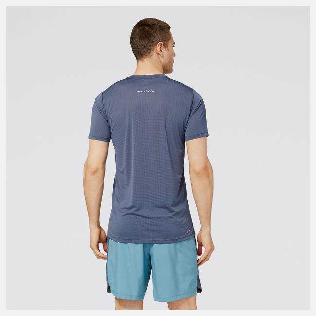 Tricouri Barbati New Balance Accelerate Scurte Sleeve Bleumarin | NB047ALU