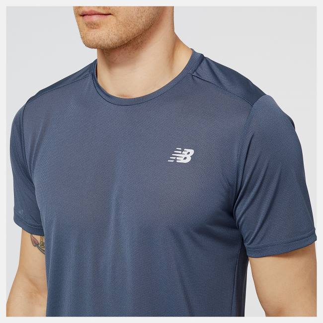 Tricouri Barbati New Balance Accelerate Scurte Sleeve Bleumarin | NB047ALU