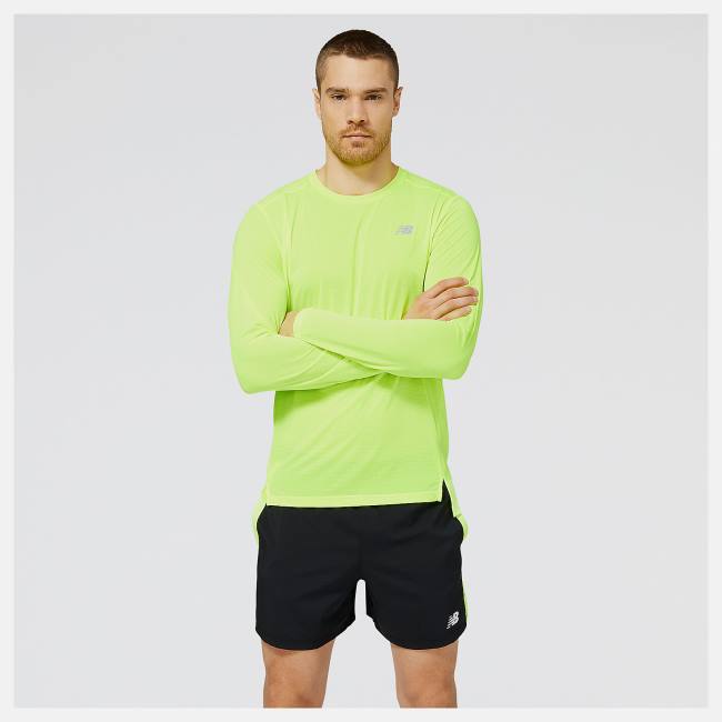 Tricouri Barbati New Balance Accelerate Long Sleeve Verzi | NB067HXJ