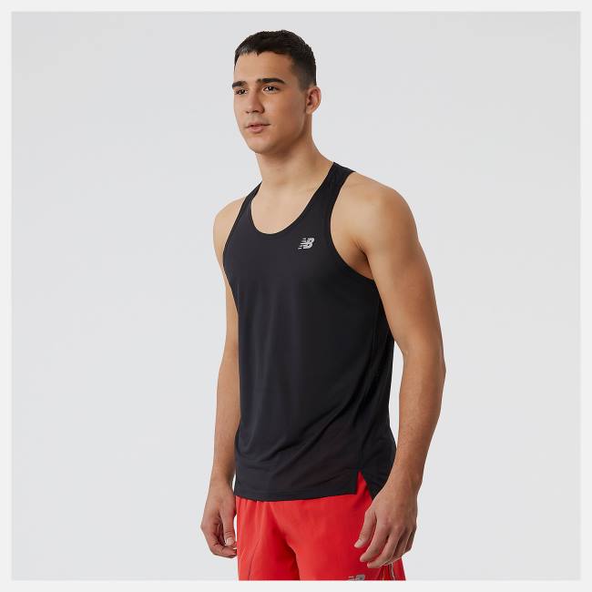 Tricouri Barbati New Balance Accelerate Singlet Negrii | NB156KLB