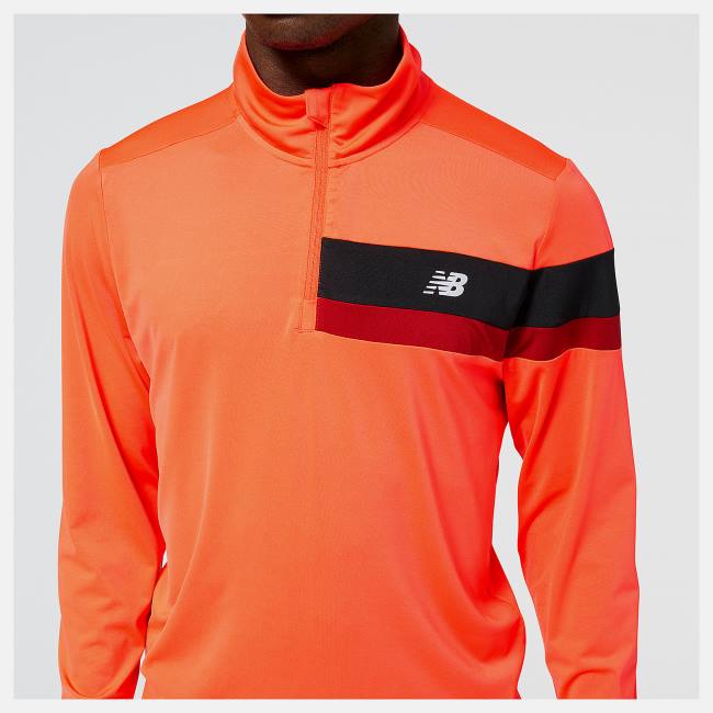 Tricouri Barbati New Balance Accelerate Half Zip Rosii | NB617TVB